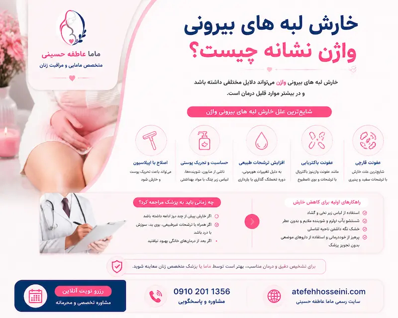 خارش لبه های بیرونی واژن نشانه چیست؟